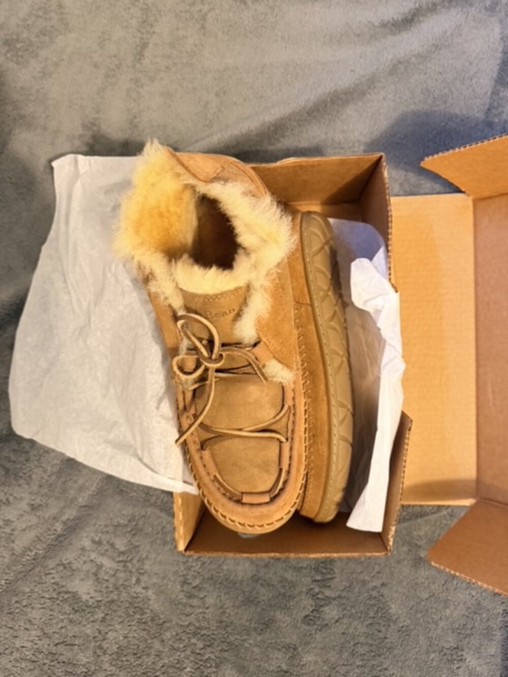 L.L.Bean Wicked Good Lodge Chukka Slippers Mens 12 Brown Suede Shearling NEW